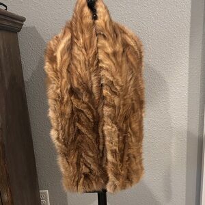 Oversized Marten Fur Scarf with 100% Silk Lining – 63”